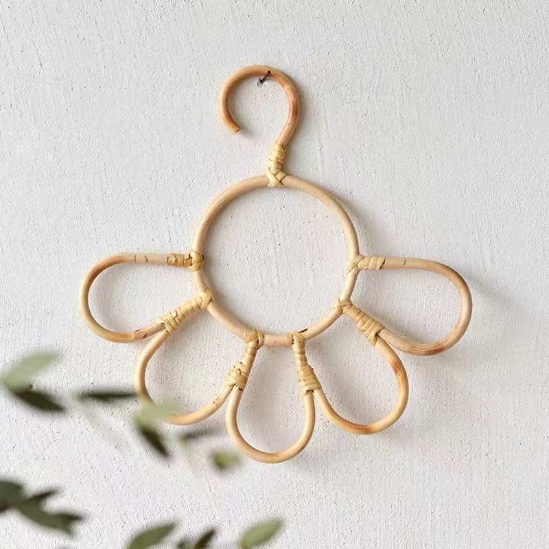 Hecho a mano ins Retro Ropa de ratán real y gancho de sombrero simple gancho de pared gancho de ropa decorativa gancho de ropa de pasillo gancho de niños