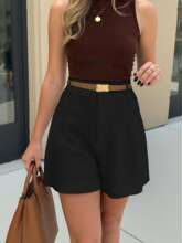 E 49118 High waist wide leg suit shorts ����������װ�̿�