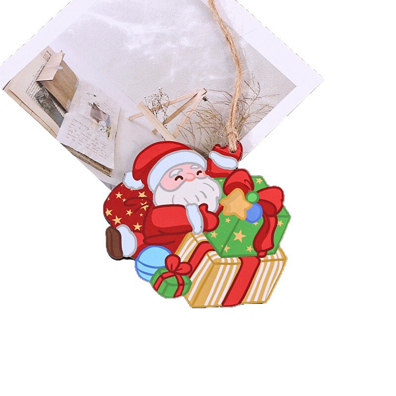 木製クリスマスツリーペンダントクリエイティブホーム手描き装飾クリスマス要素 diy 空白胚ペンダント小さな木片|undefined