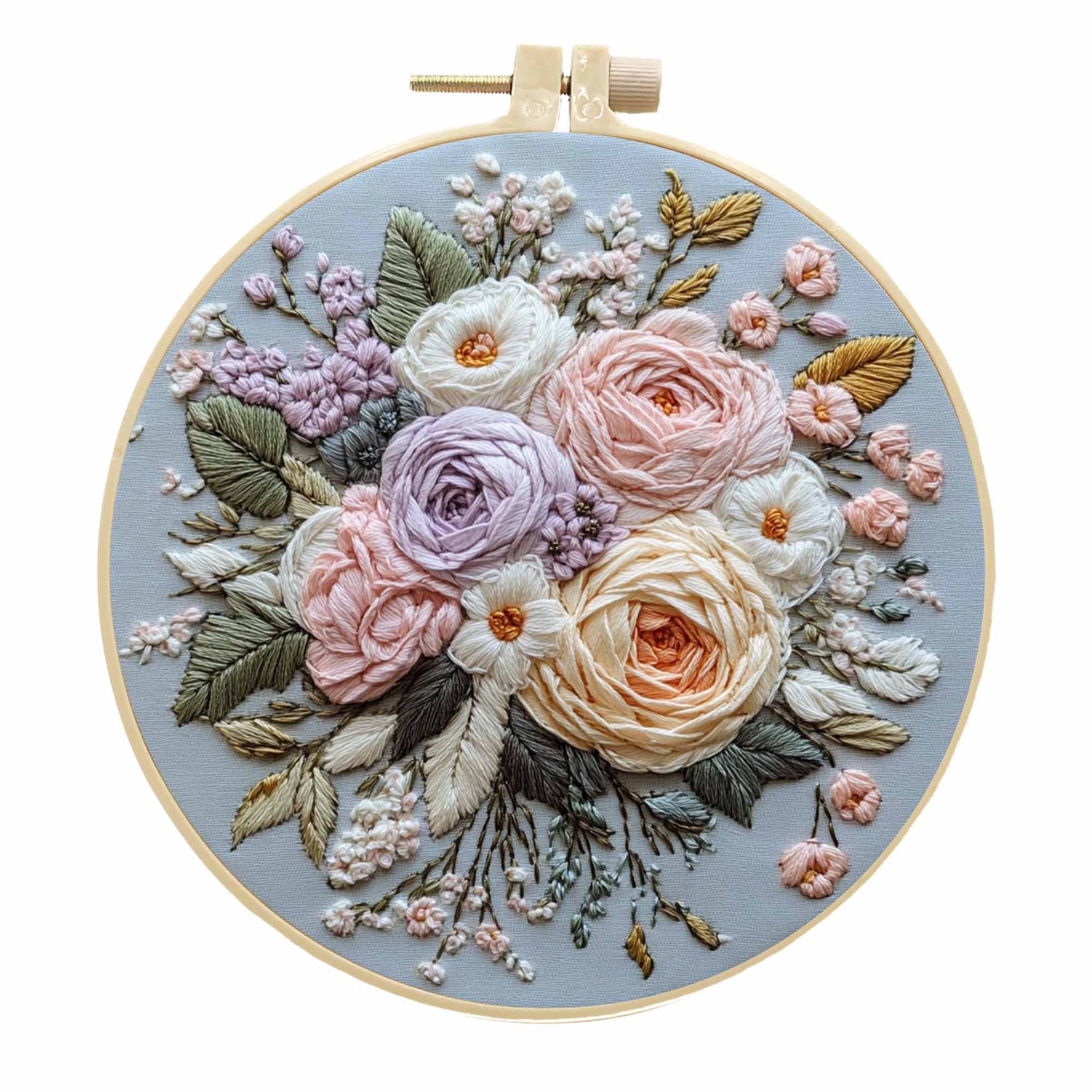 Flor de mano original bordada a mano transfronteriza DIY material paquete europeo DIY fresco decoración del hogar