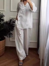A 24451 Pure Color Linen Set ��ɫ������װ �羳ŷ������ѷ