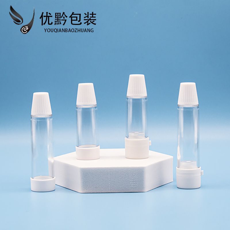 现货3ml水粉干湿分离瓶5ml混合精华小样塑料化妆品真空按压分装瓶