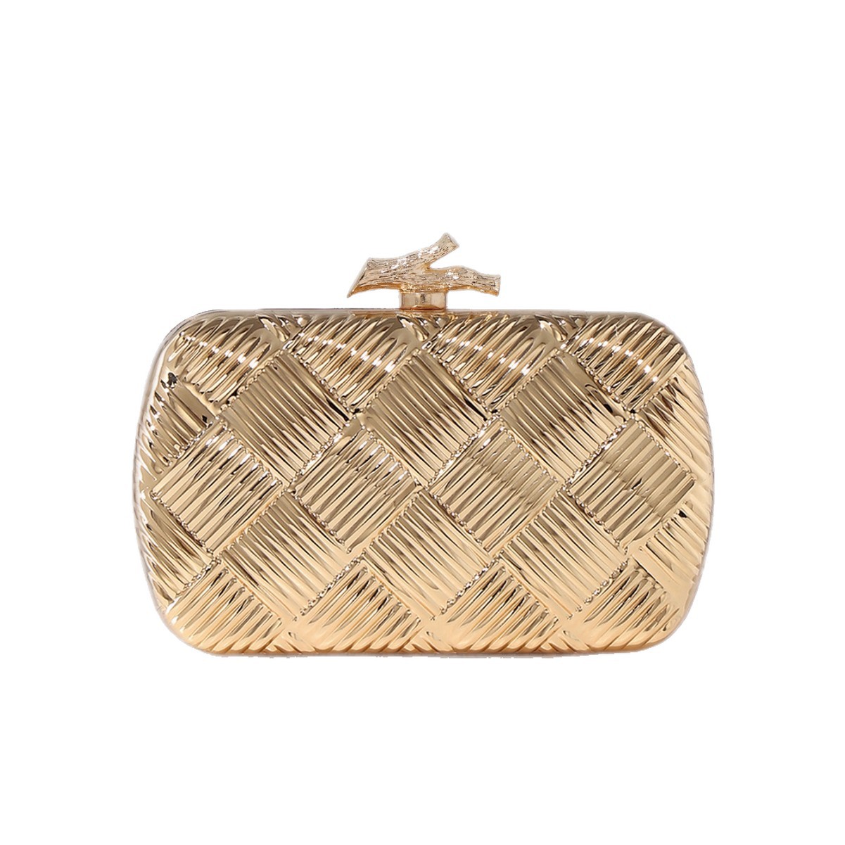 New Cross-Border Metal Woven Box Clutch, European And American Trendy Evening Bag For Parties And Formal Gowns - Thumbnail 5