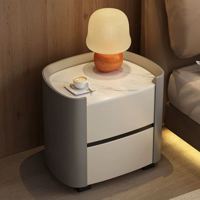 Современный простой минималистичный шкаф для хранения из цельного дерева без установки, прикроватная тумбочка, кожаная легкая роскошная маленькая итальянская прикроватная тумбочка