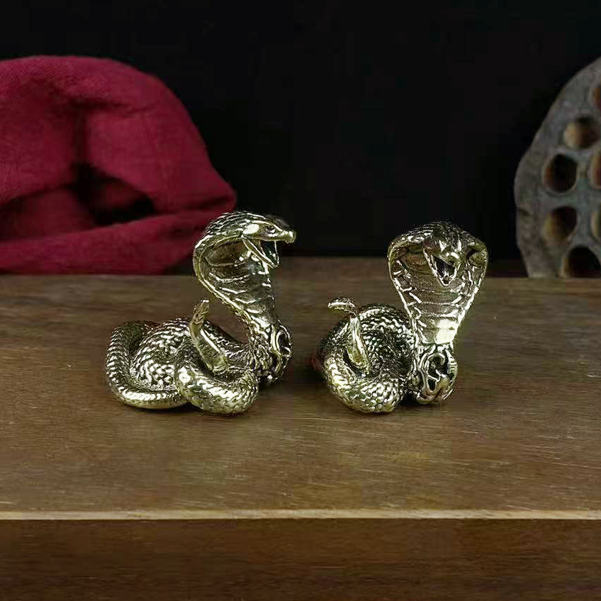 청동 뱀 장식품 황동 조디악 뱀 집 거실 장식 구리 공예품 파이썬 코브라 장식품