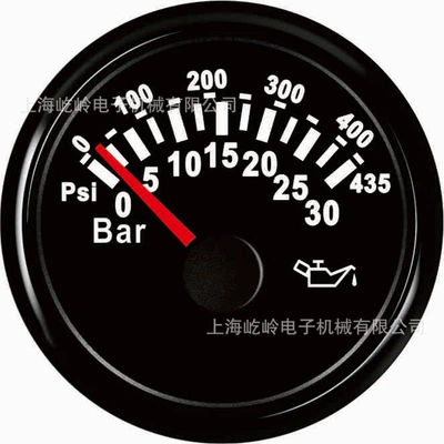 automobile instrument – 52mm Universal Oil Pressure - black-frame-black-bottom-0-30bar