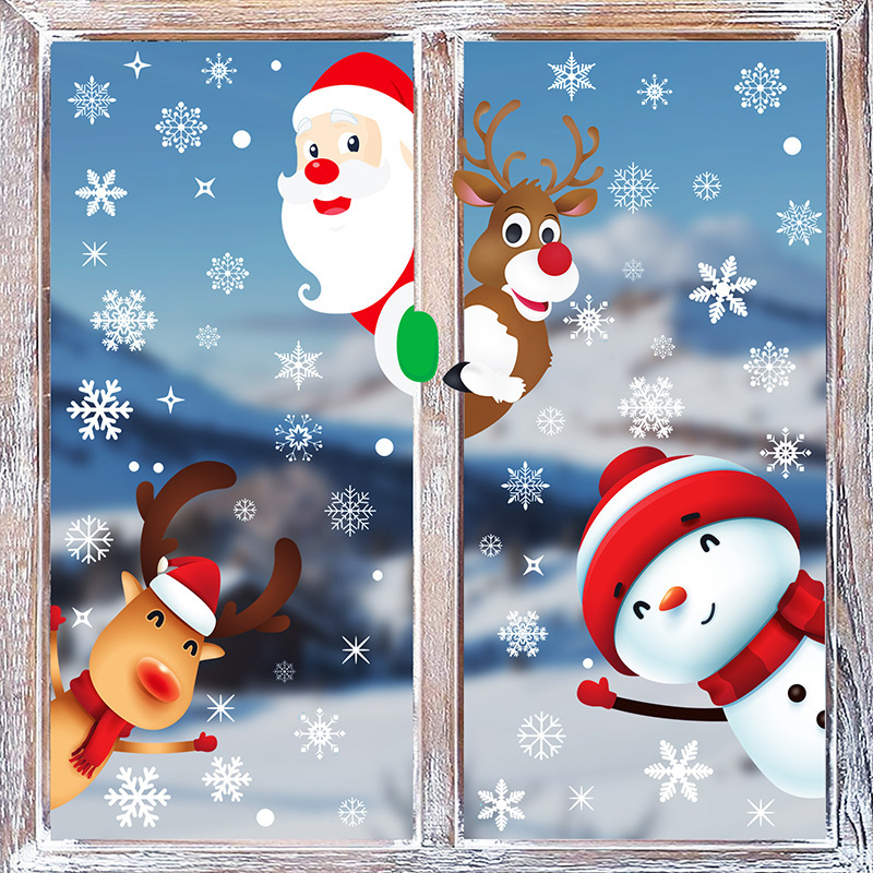 Christmas Snowflake Decorative Stickers Wholesale Handmade DIY Festive Atmosphere Static Stickers Glass Stickers Window Wall Stickers