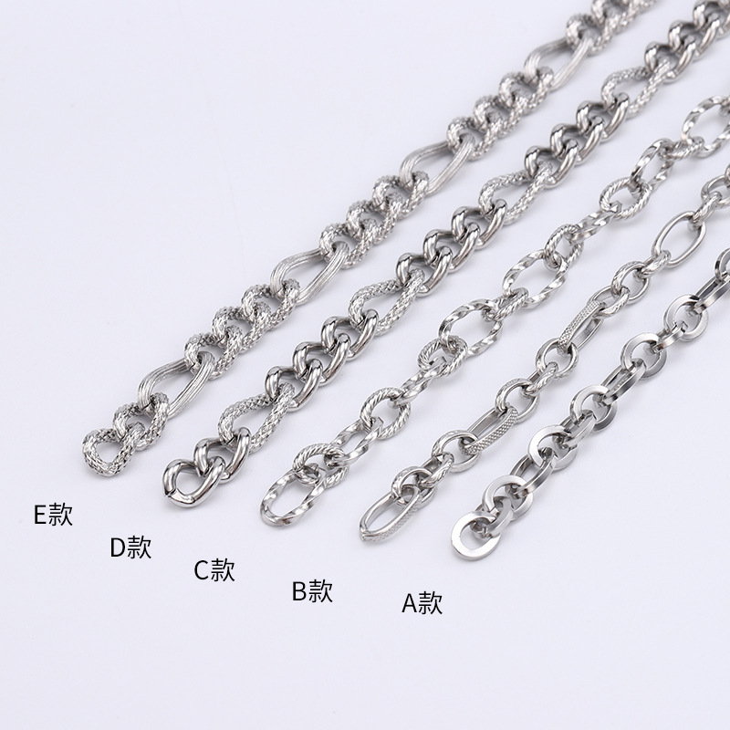 现货 不锈钢手链 韩版时尚花线异形链条十字链 金属diy手链饰品
