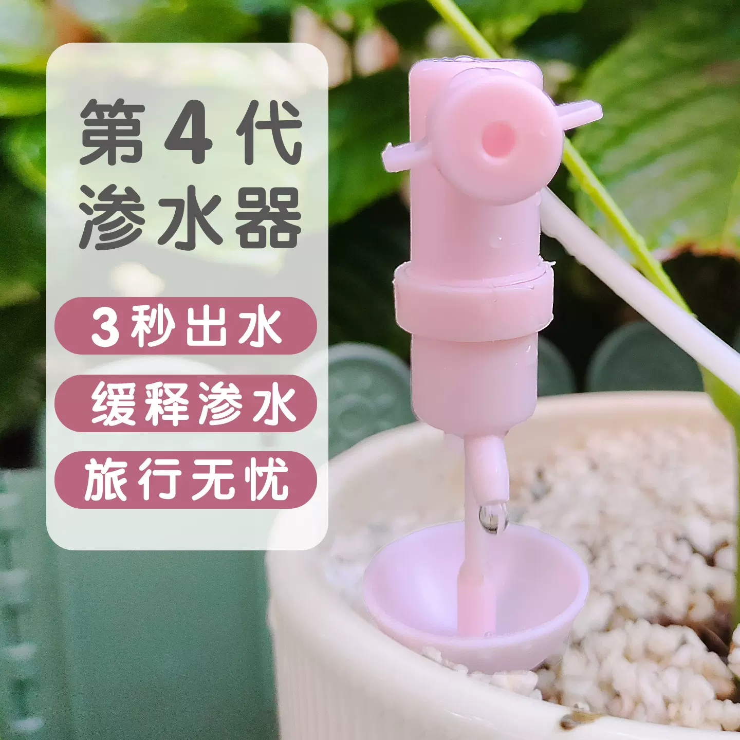 第4代专利新款渗水器外出远门一个月3秒自动出水滴水浇水浇花神器