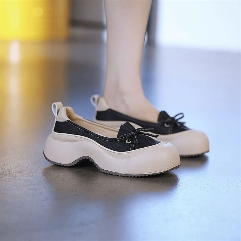 2025 Spring and Summer New Style Height-Increasing Shallow-Mouth Slip-On Breathable Sports Casual Platform Thick-Soled Women's Shoes 2025 Spring and Summer New Style Height-Increasing Shallow-Mouth Slip-On Breathable Sports Casual Platform Thick-Soled Women's Shoes