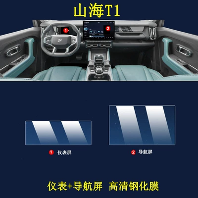 T1 Central Control Film Interior | Car interior film - jietu-shanhai-t1-instrument-navigation-screen-high-definition-tempered-film