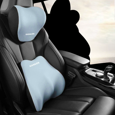 Headrest for All Seasons Backrest Car Support - sky-blue-headrest-lumbar-support