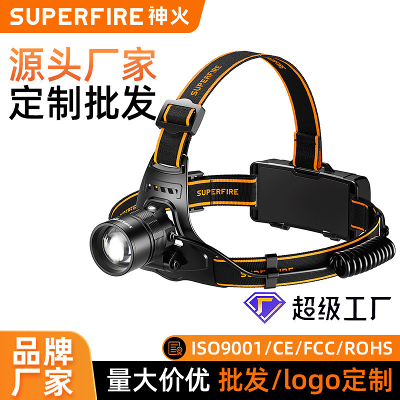 Shenhua al aire libre zoom aleación de aluminio farol multifuncional carga inducción muestrada en la cabeza luz de pesca nocturna farol de carrera nocturna