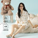 [antibacterial cotton] 2025 summer new pajamas women's cotton short sleeve white bear pull frame cotton home clothing suit