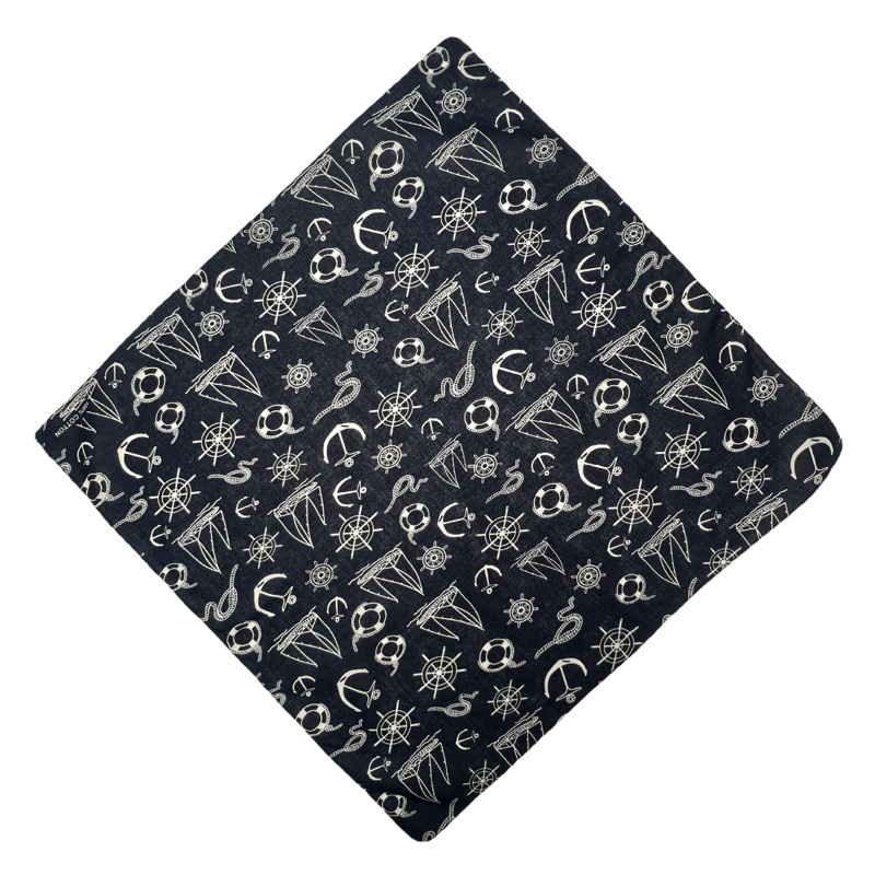 Spot ship anchor square classic European and American British Marine cotton Navy wind sea anchor submarine cable printing turban manufacturers