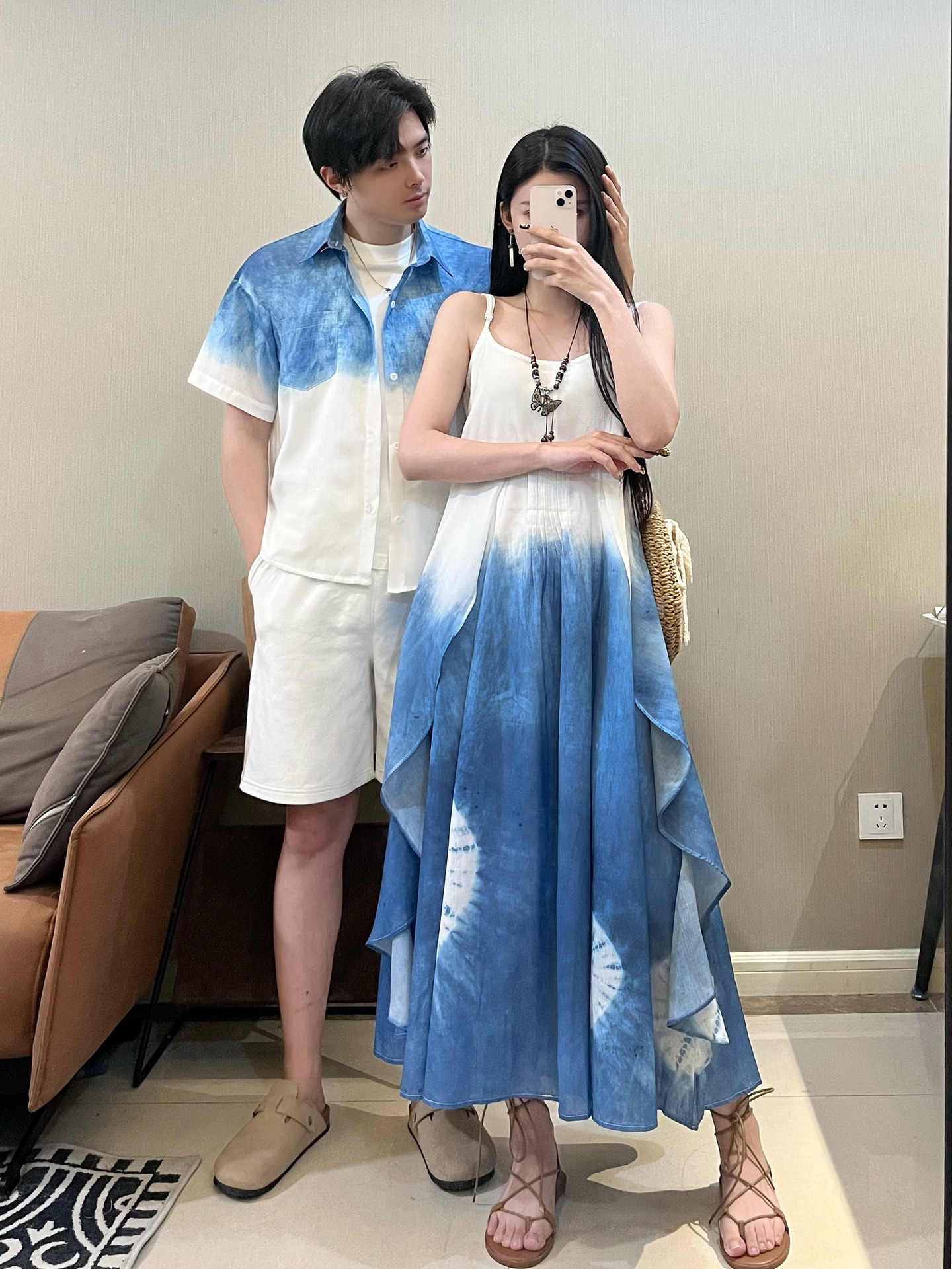 Blue couple clothing