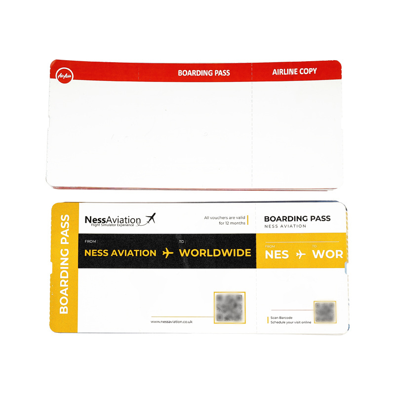 Etiqueta autoadhesiva de la barra de equipaje de la tarjeta de embarque de la aerolínea personalizada Etiqueta de la tarjeta de embarque de comercio exterior Etiqueta de la etiqueta de la ropa de exportación personalizada