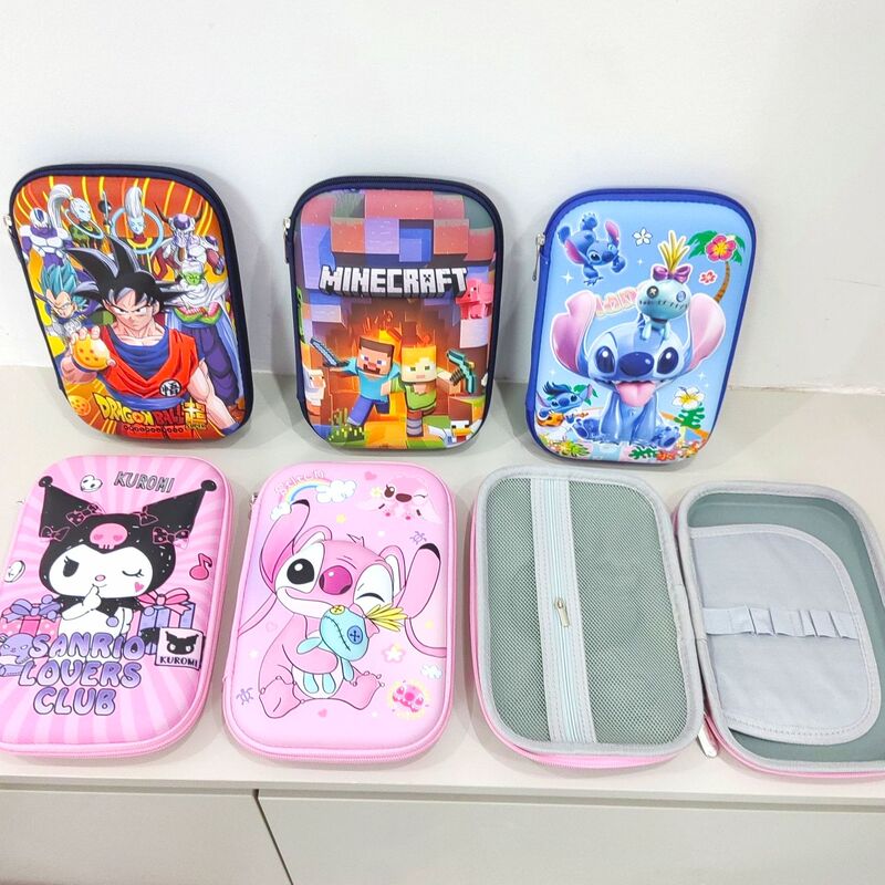 New Cute 3D Pencil Case for Kids, Large Capacity Pencil Bag for Students, 3D Cartoon Minecraft Pencil Case