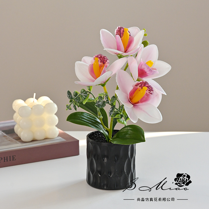 Flores falsas impresión 3D película Huilan bonsai simulación flor de moda creativa decoración planta artificial simulación maceta