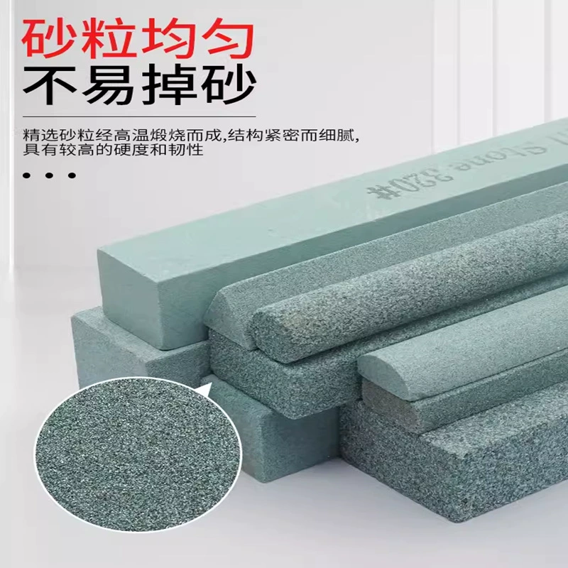 Зеленый карбидокремниевый точильный камень: квадратный, плоский, треугольный, цилиндрический, масляный, полоса 150 мм для заточки форм