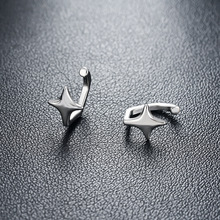 时尚四角星芒耳夹男个性独特设计痞帅街头风小巧星星无耳洞耳骨夹