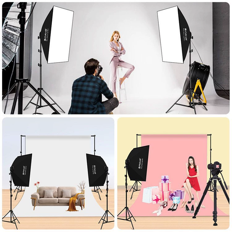 PULUZ Fat Cow 50*70CM софт-бокс E27 набор фотооборудования для съемки прямого эфира, фото софт-световой шар
