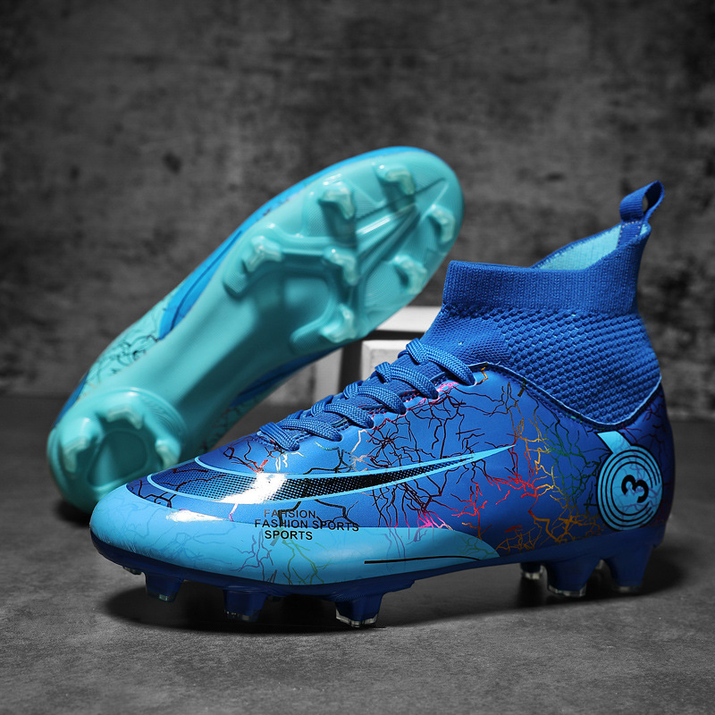 Cross-border high-top voetbalschoenen grote maat 47 48AG lange nagels TF gebroken nagels volwassen kunstgras training leren voet sneakers_voghion.com