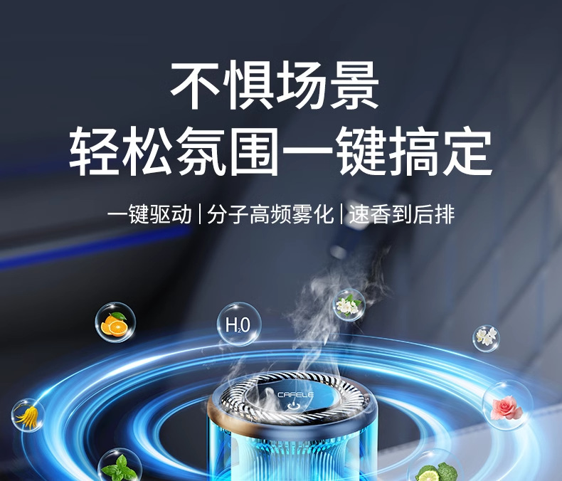 Kafeila 2024 New Smart Car Aromatherapy Machine Diffuser Atmosphere Light High-End Car Perfume Spray