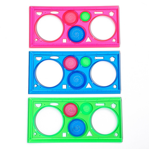 Creative Magic Ten Thousand Flowers Ruler Puzzle Four-Color Transparent Painting Ten Thousand Flowers Ruler Set for Primary School Students Variety of Thousand Flowers Ruler