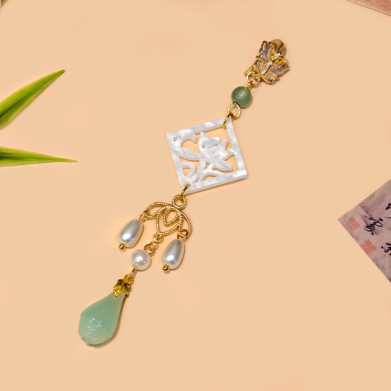 国民スタイル合金竹フレッシュピンクフラワーペンダント中国ベルペンダント古代スタイルチャイナ韓服衣類アクセサリー