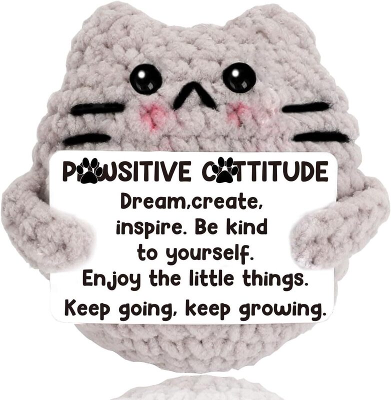 新品跨境亚马逊热销 Crochet Positive ice cream 毛线玩偶励志卡|undefined