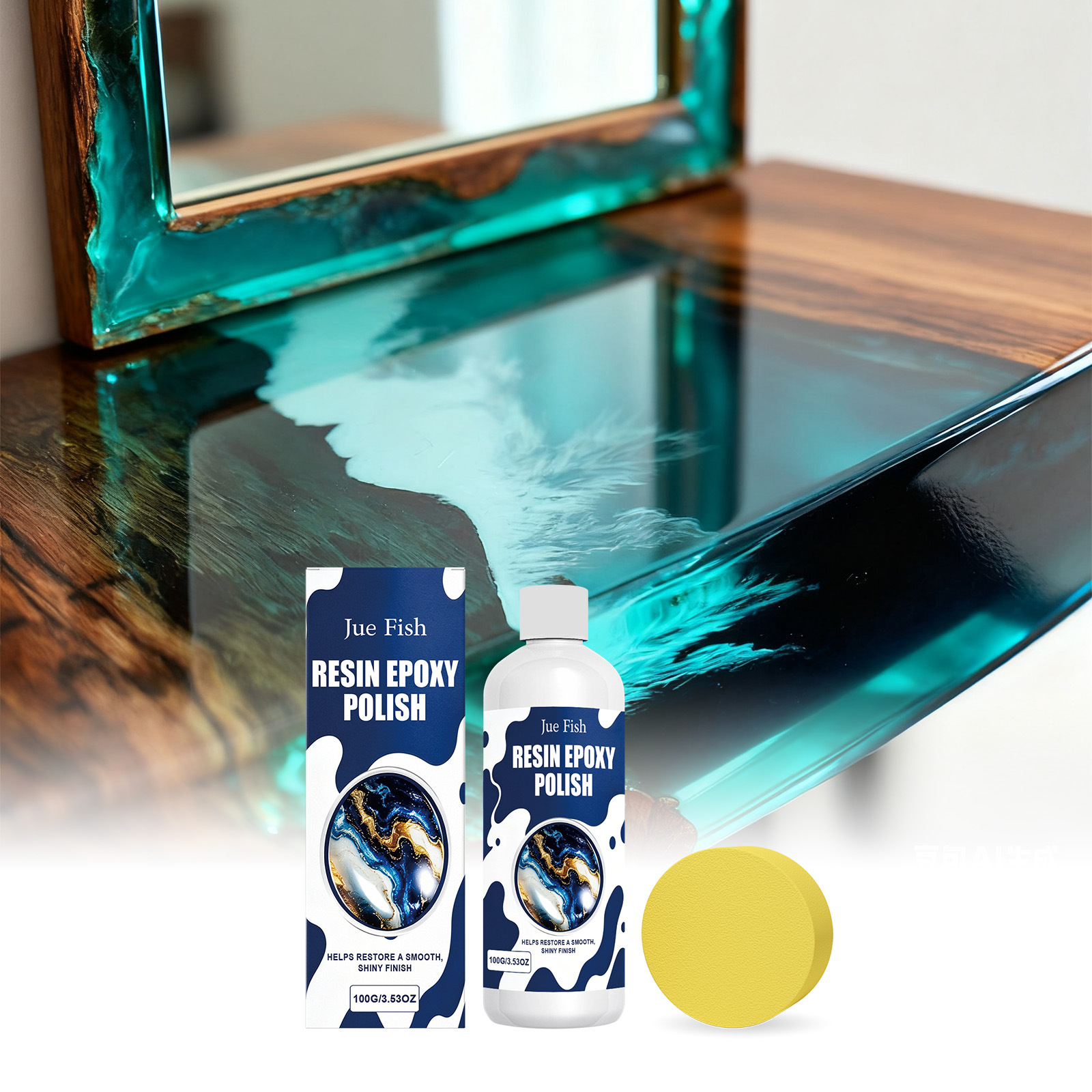 Jue Fish Epoxy Resin Polisher for Resin Products Surface Gloss and Transparency Daily Maintenance Polisher