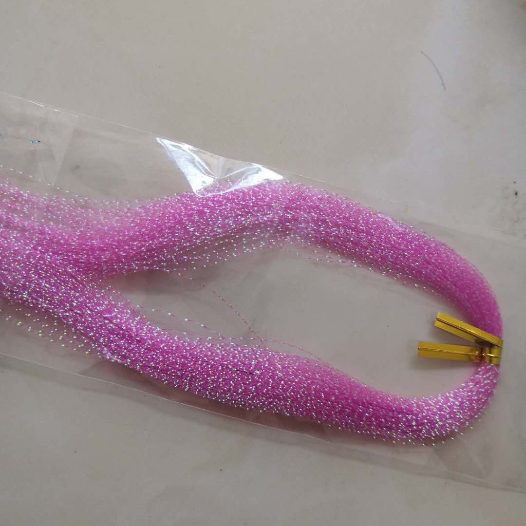 深淡双色彩水晶色旋转曲线绑毛钩海钓仿生钩须须子挂饰亮丝彩线