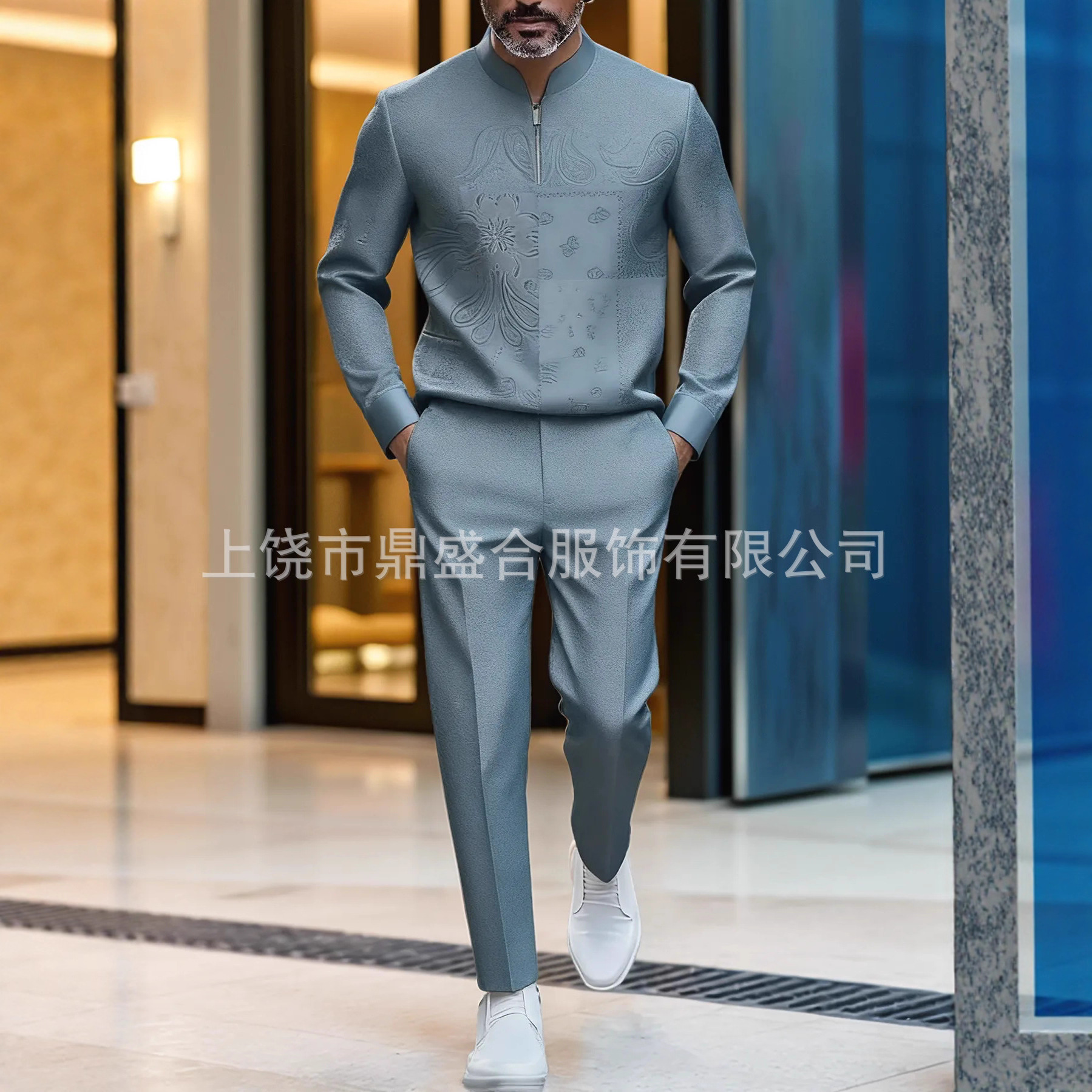 2025 Cross-Border Independent Station Y2 Popular Men's High-End Digital Printing High-End Casual Sports Autum Suit