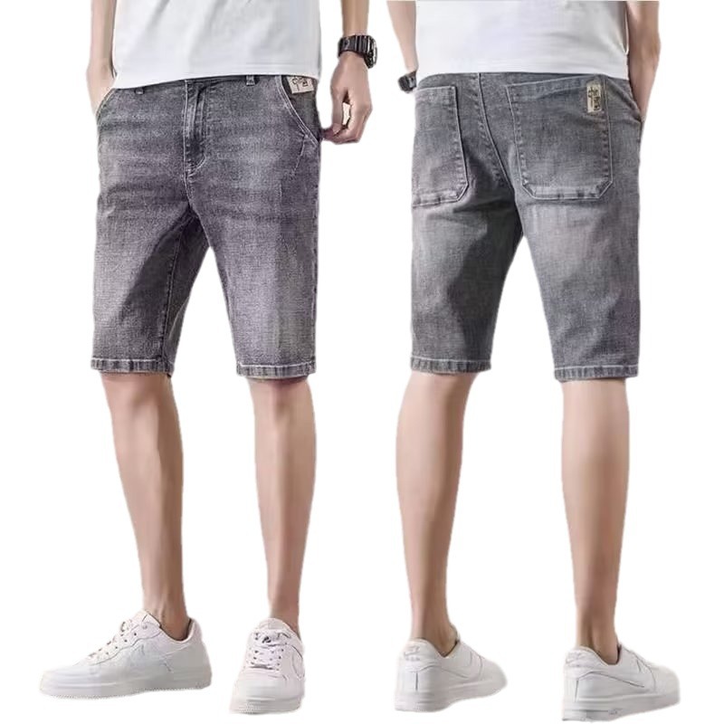Versión coreana de pantalones de verano delgados elásticos 2024 pantalones cortos de mezclilla para hombres pantalones cortos de moda pantalones elásticos delgados