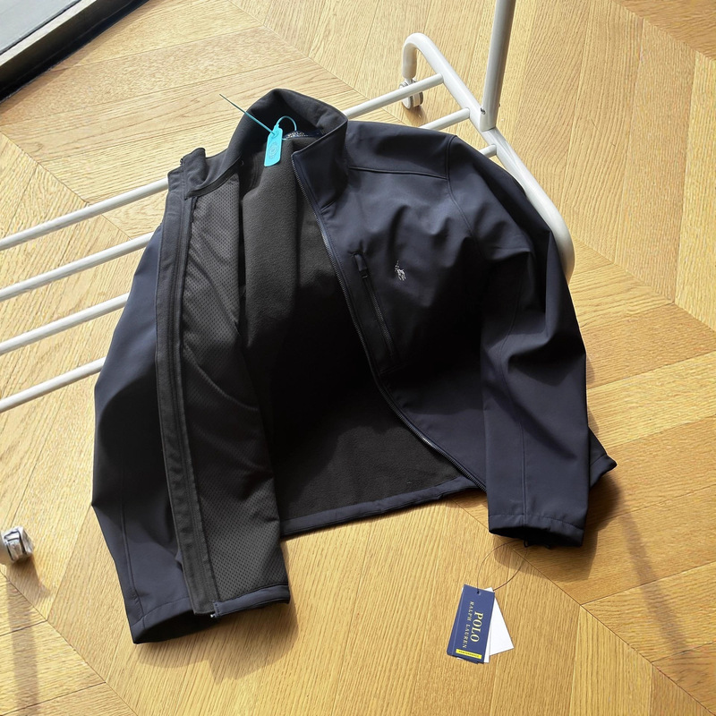 Cross-Border Export R*L Raff Men's Soft Shell Fleece-Lined Stand-Up Collar Jacket Casual Outdoor Windproof and Waterproof Jacket Autumn and Winter