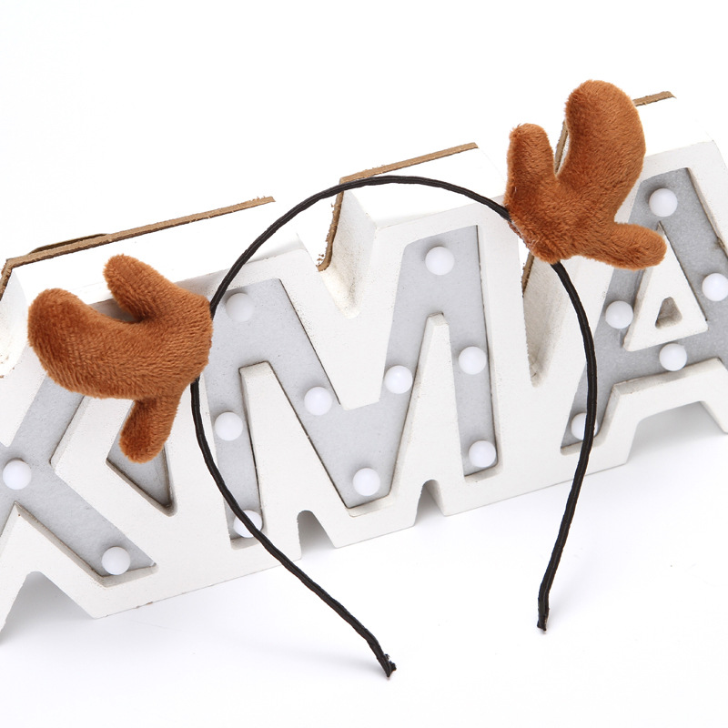 삼각 엽 뿔 머리띠 (다크 브라운)