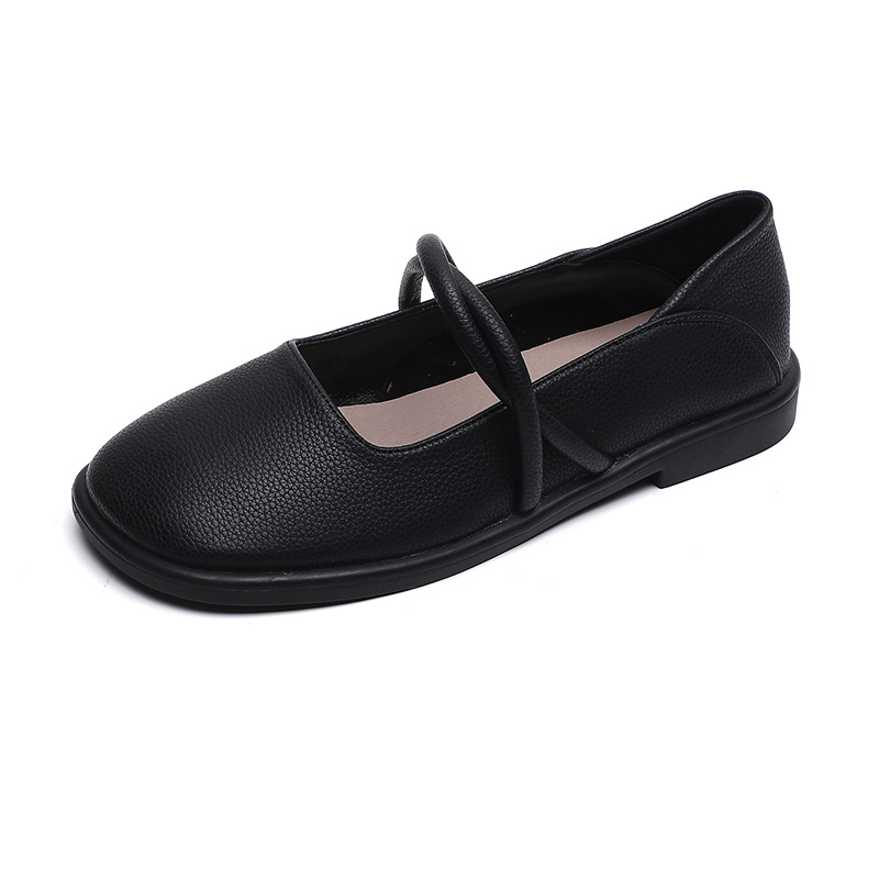 2024 neue Frühjahr und Herbst Quadratischen Kopf Weiche Sohle Einzelnen Schuhe für Frauen der Japanischen Flachen Mund Flache Sohle frauen Schuhe_voghion.com