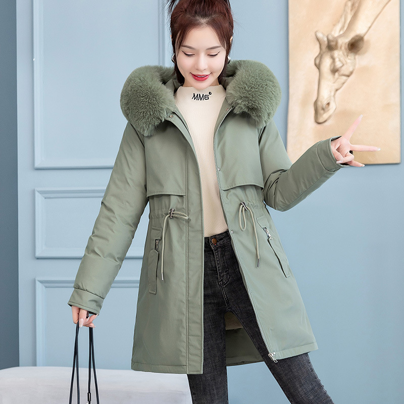 Capa de algodón femenina larga estilo coreano suelta de pluma de tamaño grande en invierno 2023 nuevo estilo para superar la chaqueta de algodón image 7