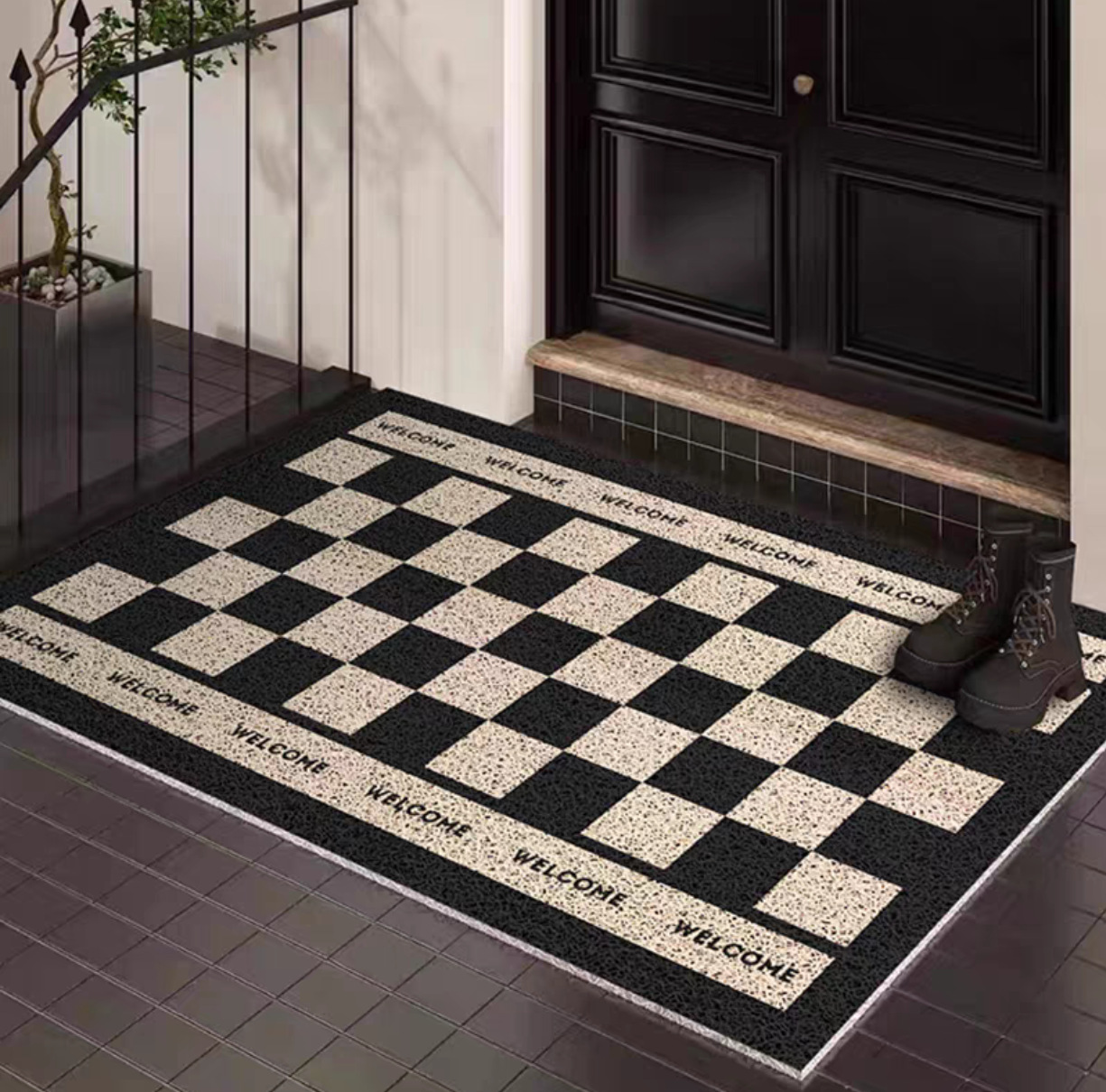 흑백 격자 무늬 조합