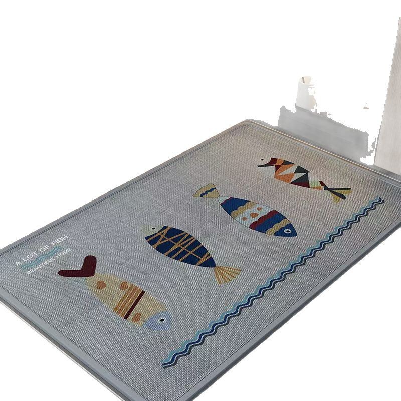 Alfombra de lino de baño alfombra de agua de absorción de agua de baño alfombra antideslizante en la puerta del baño alfombra de secado rápido