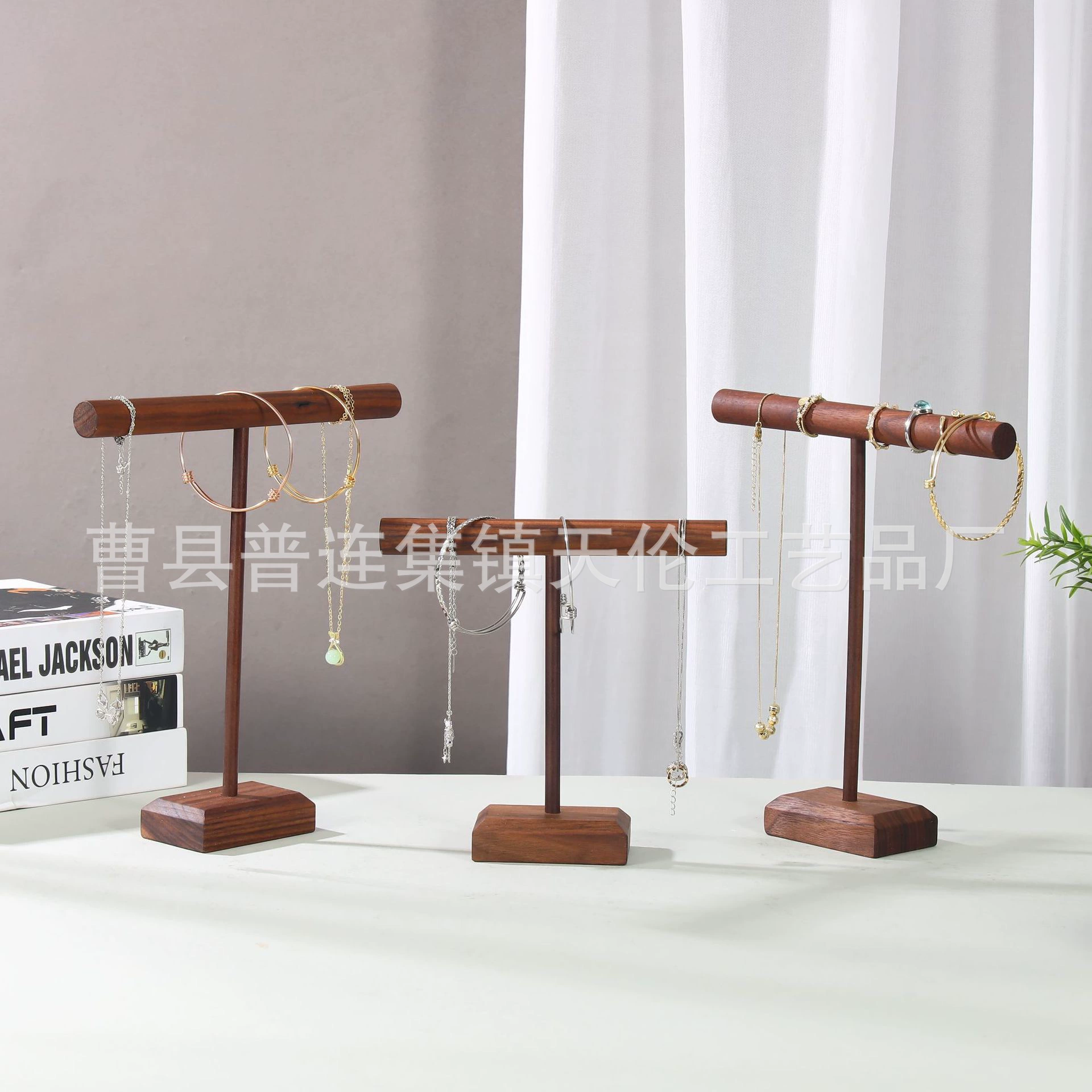 Высокий смысл орехового дерева колонна ожерелья, ювелирные украшения, ювелирные украшения, стенды для хранения ювелирных изделий