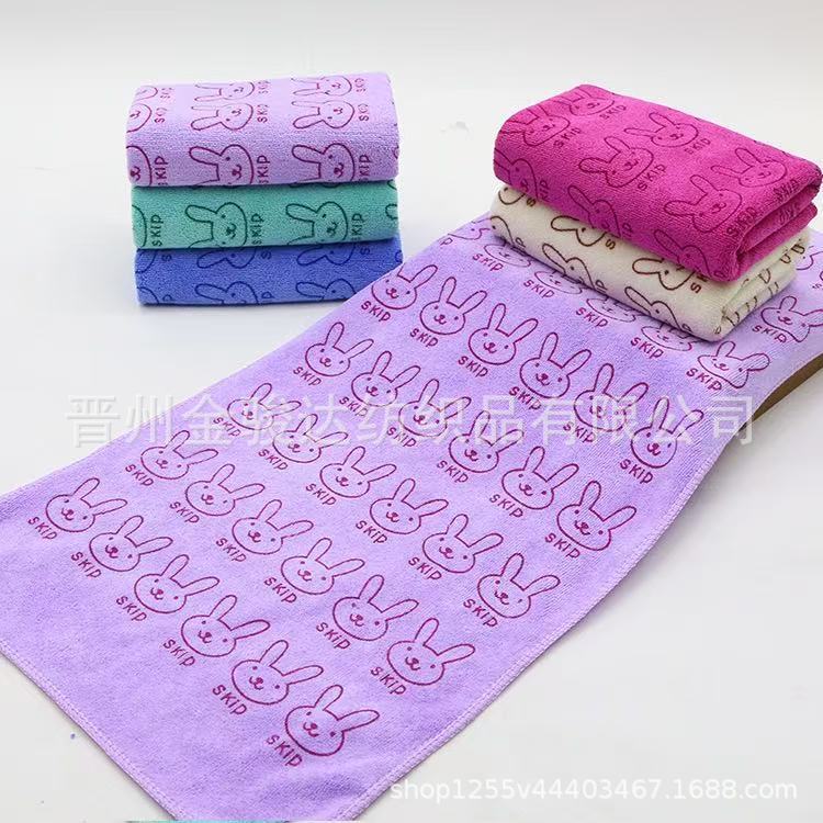 도매 마이크로 화이버 두꺼운 수건 인쇄 만화 토끼 머리 M 토끼 자동차 수건 흡수성 부드러운 공장 300glog