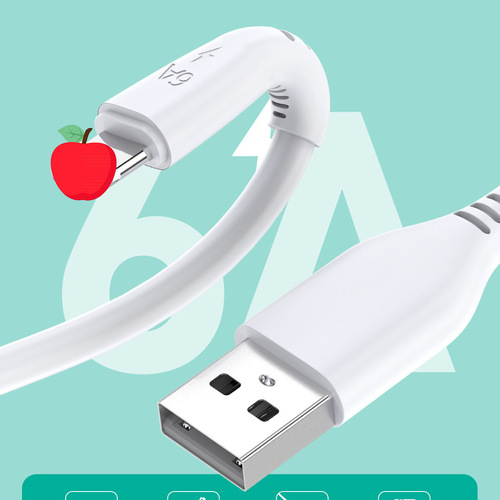 Factory 6A fully compatible flash charging data cable suitable for Android, Huawei, vivo and Apple mobile phone fast charging data cable wholesale