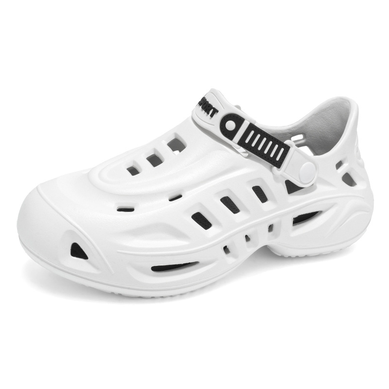 Zapatos con agujeros para hombres de moda de talla grande transfronterizos para uso exterior de verano, ligeros y cómodos, antideslizantes y amortiguadores, sandalias y zapatillas Baotou en la playa