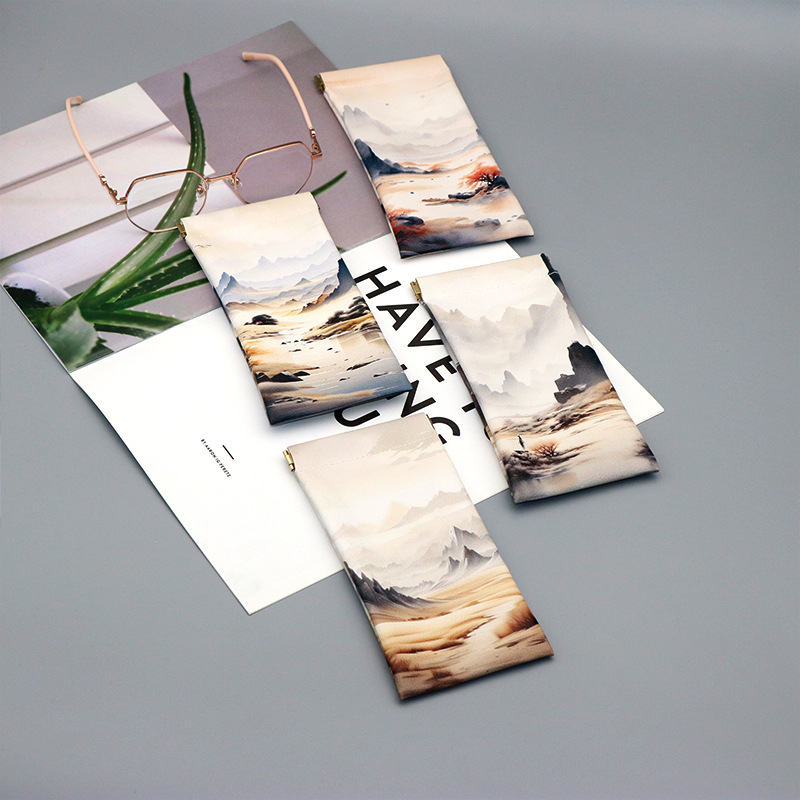 Double-sided Internet-red China Fengyun Light Wind Artistic Decorative Painting Long Glasses Bag Living Room Hand-painted Oil Painting Mirror Bag