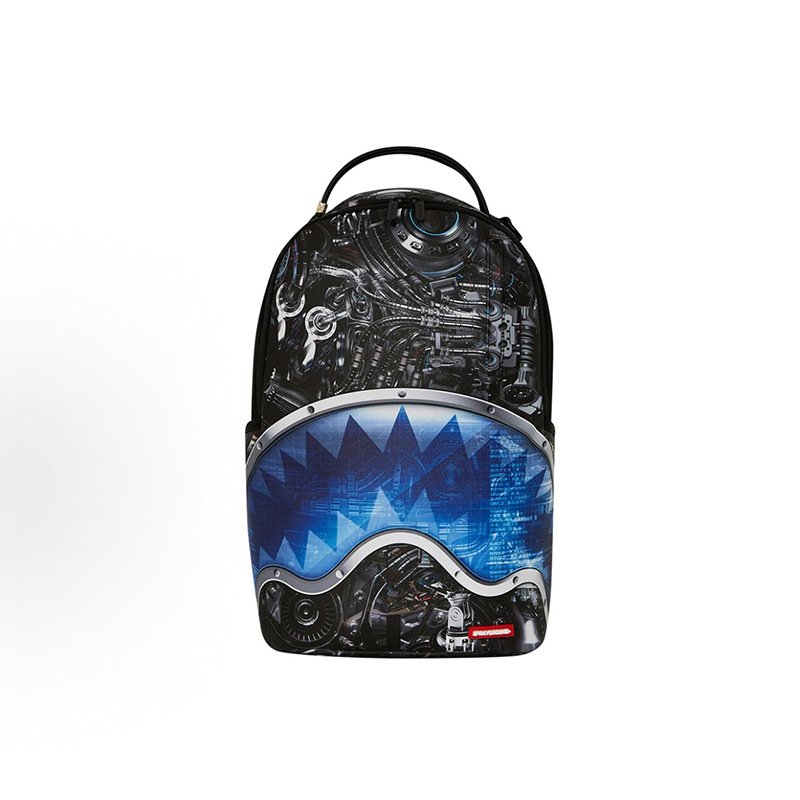 Sprayground Full Mechanical Shark DLXR Backpack Black Blue