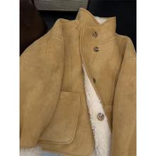 秋冬款皮毛一体外套女新款爆款高级感休闲显白百搭毛毛加厚外套女