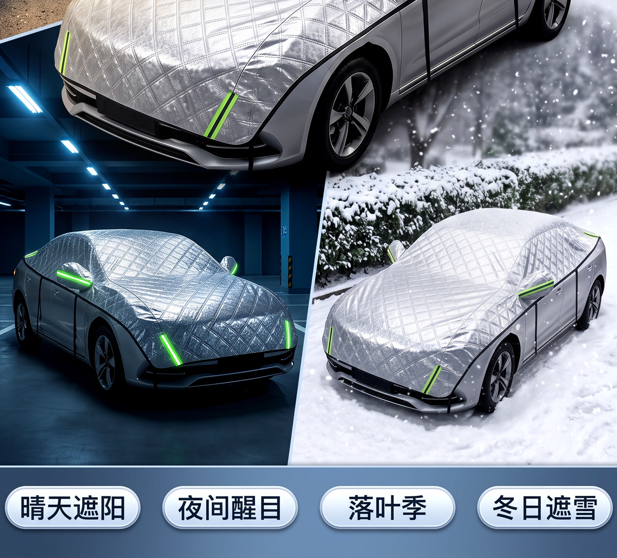 【Premium Selection】Large Car Half Cover for Sun Protection, Heat Insulation, Rain and Hail Protection, Front Half Car Cover, Snow Cover, Wholesale