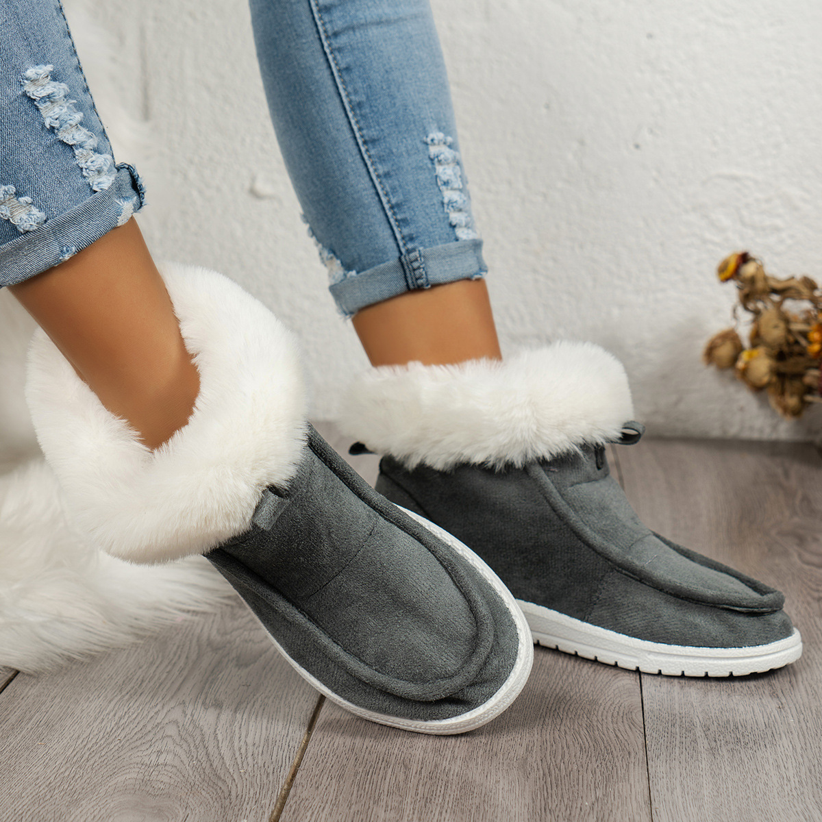 Women's platform warm comfortable fashion simple generous snow boots_voghion.com